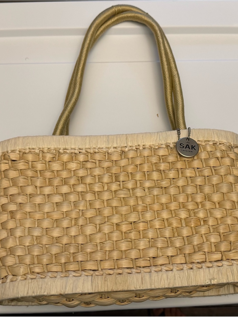 The Sak Cream Woven Bag